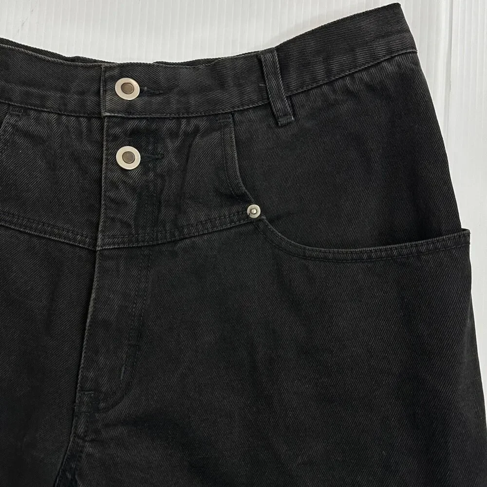 Vintage 88 North Black Denim Carpenter Shorts Y2K Skate Baggy Mens 36 Streetwear